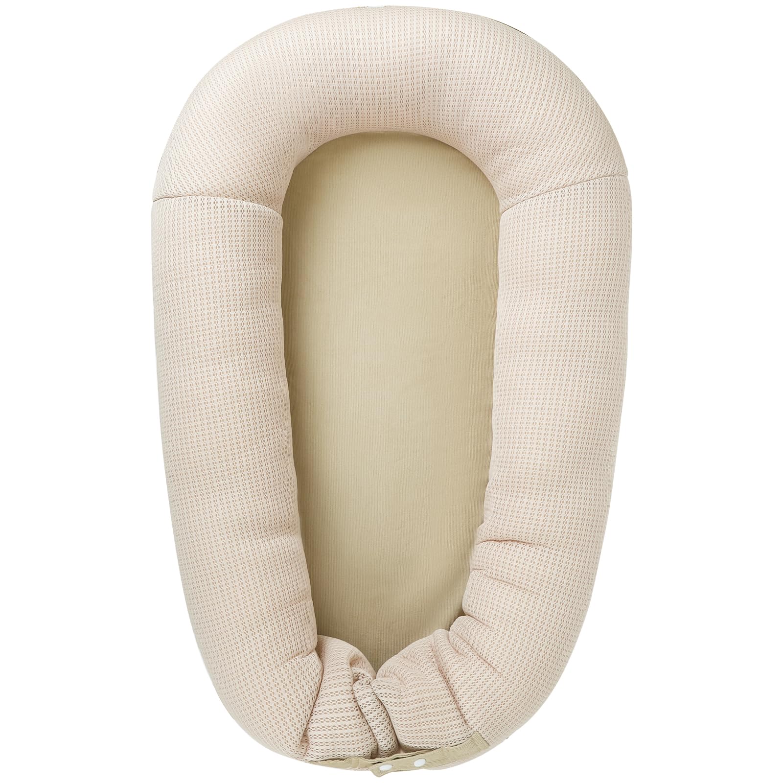LOVE MAGE baby lounger in soft cotton for gentle comfort during supervised play.