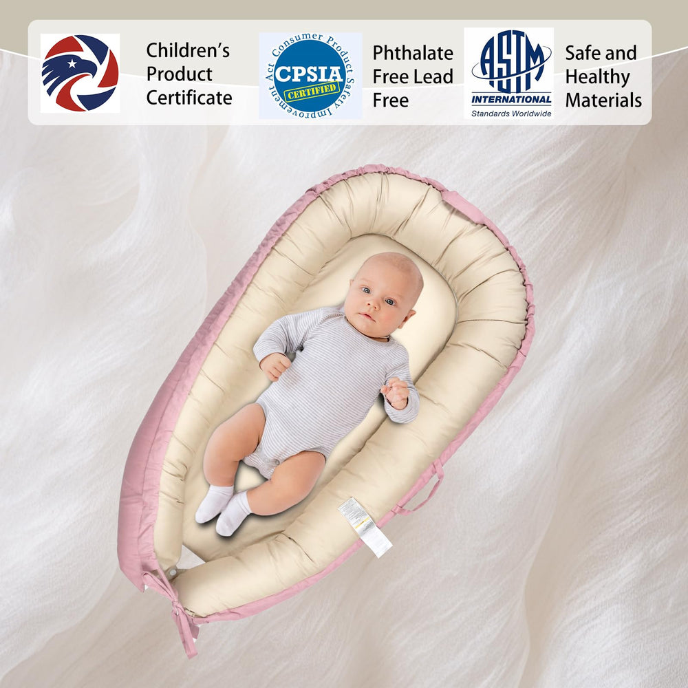 Love Mage infant lounger double-sided cover highlights versatile styling on both sides