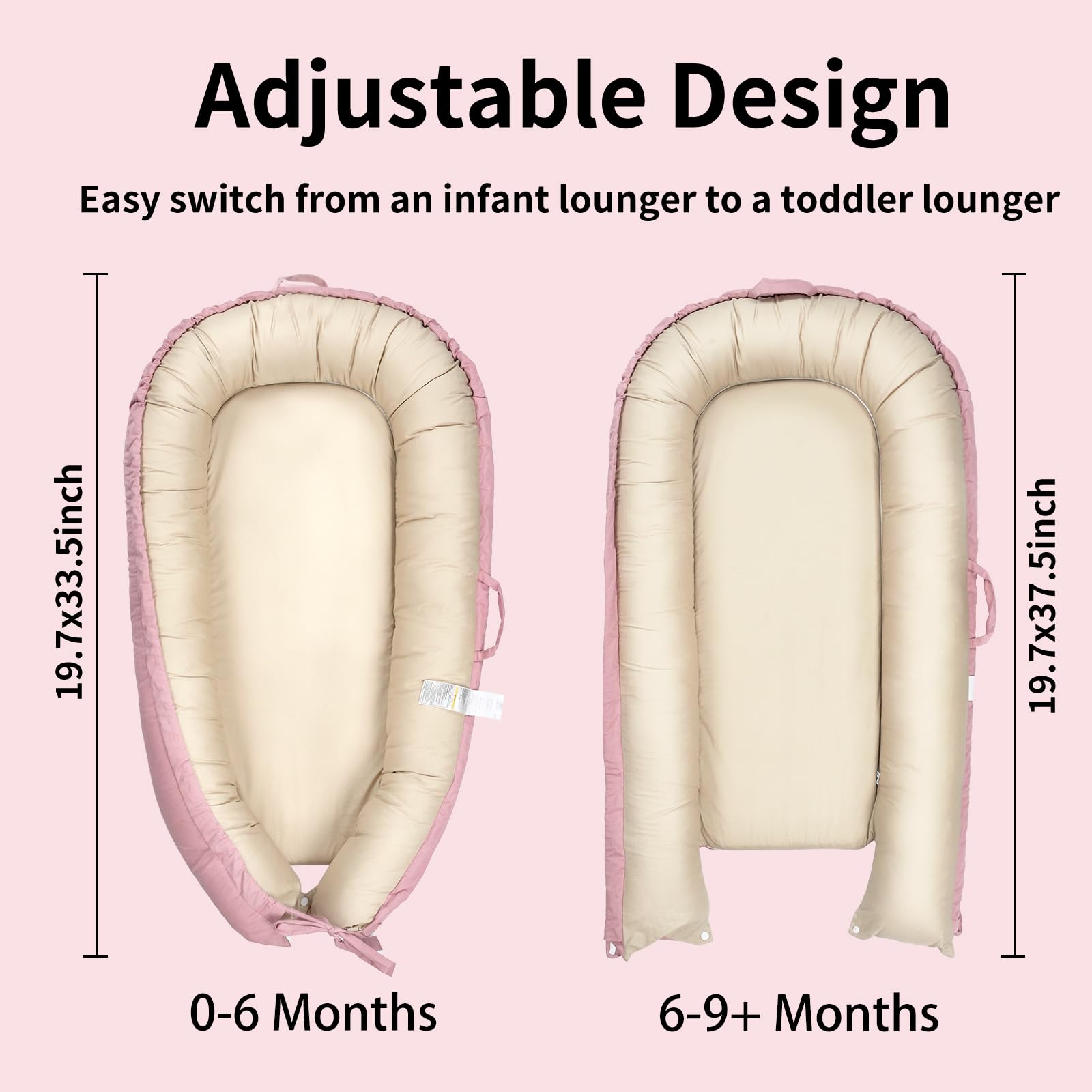 Love Mage infant lounger in-use during tummy time provides soft support