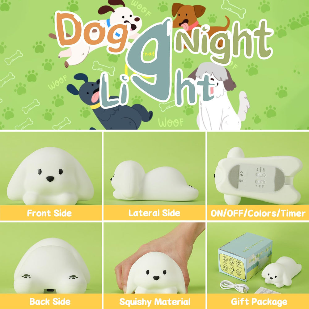 LOVERUIS diaper-change night light dog provides gentle illumination at night.