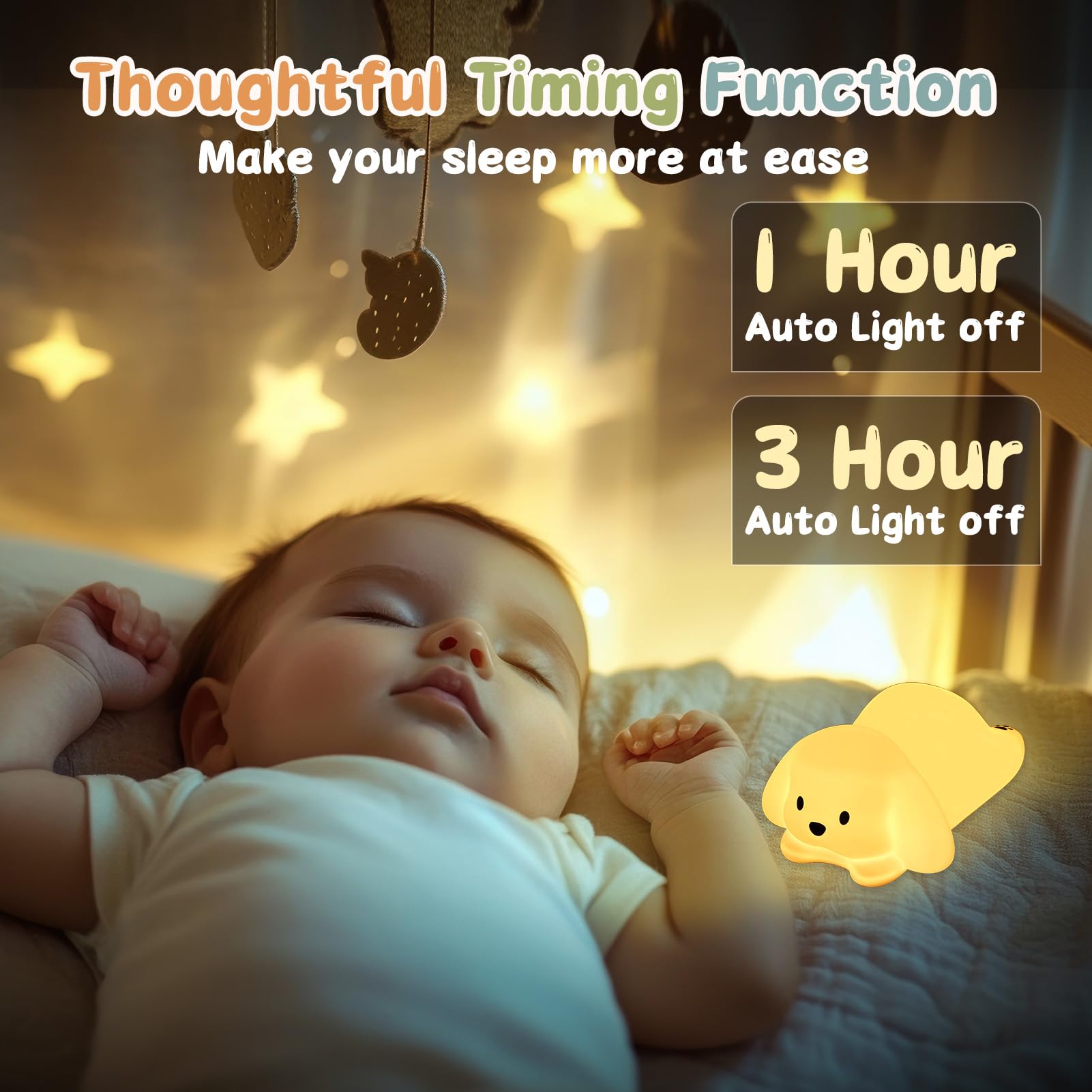 LOVERUIS travel-friendly puppy night light is compact and durable for trips.