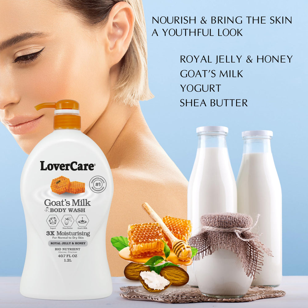 Lover's Care Goat Milk Body Wash foam-closeup showing rich lather.