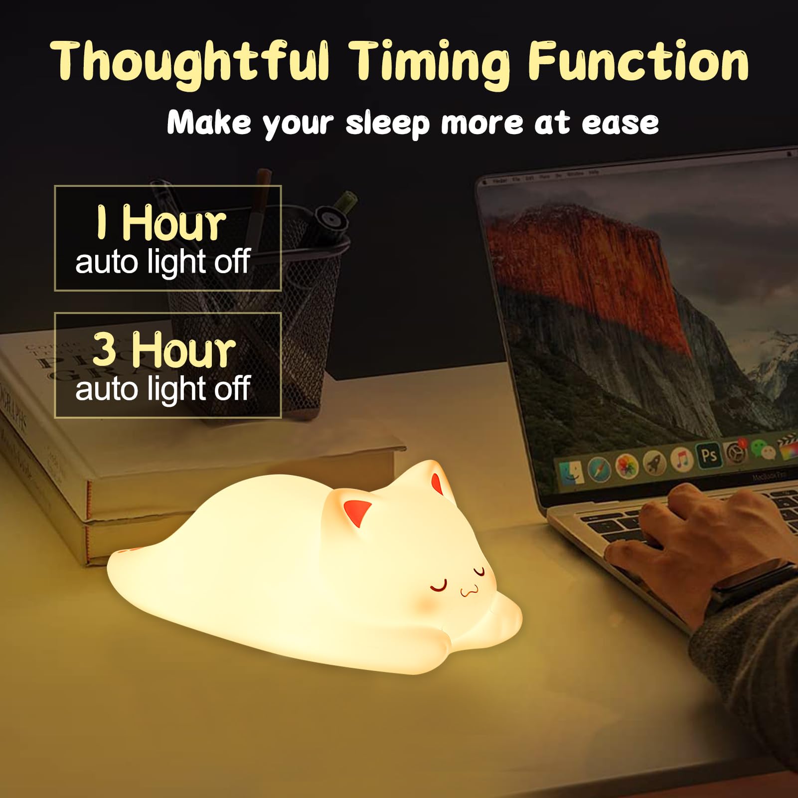 LOVERUIS battery-powered portable night light is easy to take on trips.
