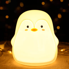LOVERUIS Pudgy Penguins night light in 7 colors provides gentle nursery illumination.