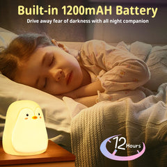 LOVERUIS Pudgy Penguins night light with glowing eyes offers comforting bedtime presence.