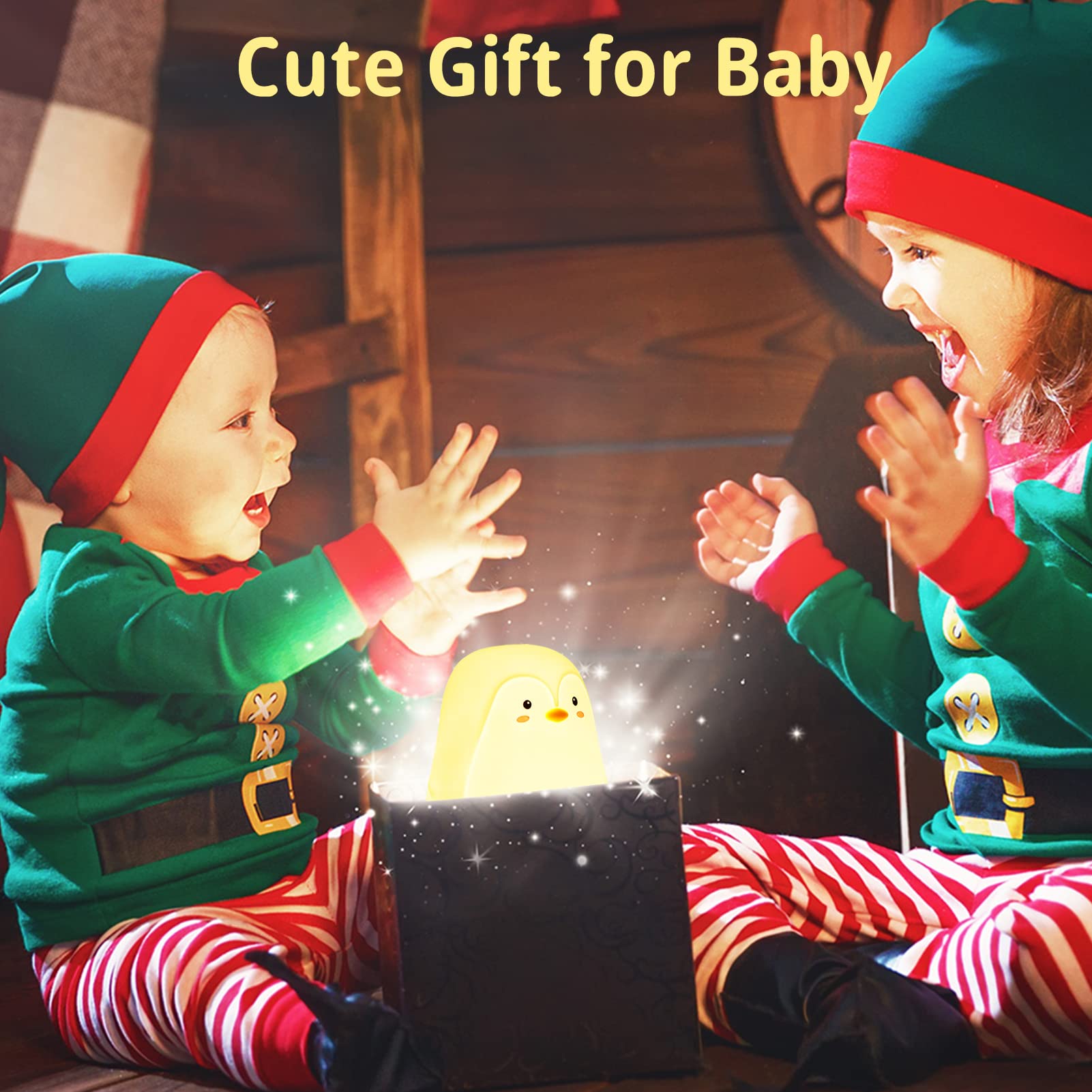 LOVERUIS Pudgy Penguins night light in soft silicone is washable and safe.
