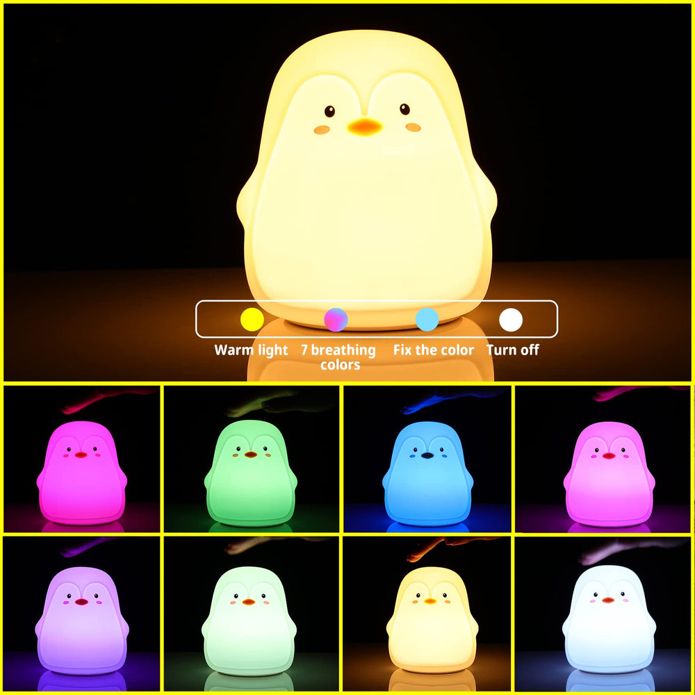 LOVERUIS Pudgy Penguins night light with USB recharge keeps power ready.