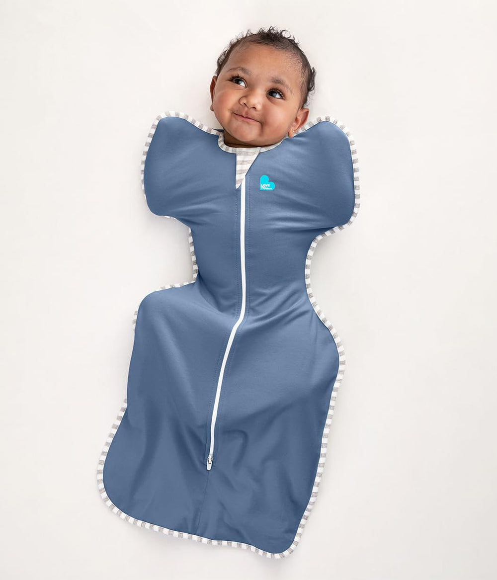 love to dream swaddle up denim arms-up design encourages self-soothing through natural movement
