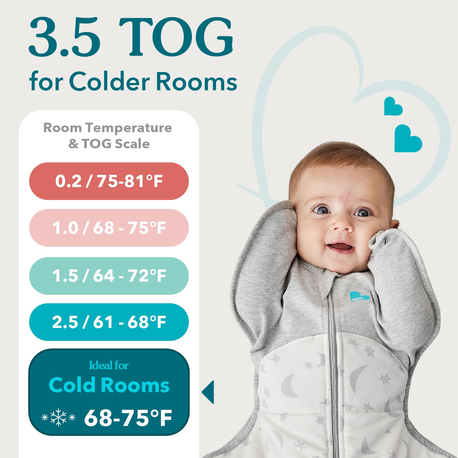 Love to Dream Swaddle UP Extra Warm soft, snug fabric for comfort.