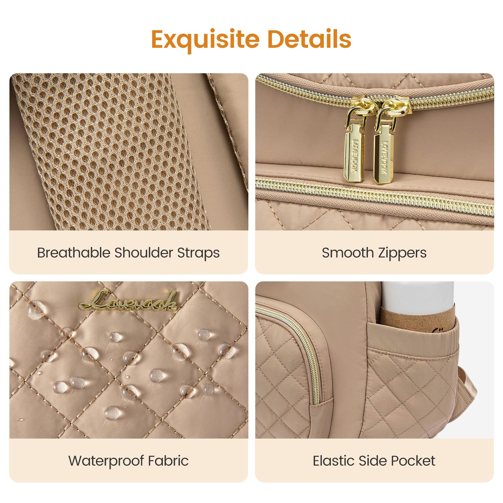 LOVEVOOK 14-inch design balances roomy capacity with comfortable carrying.