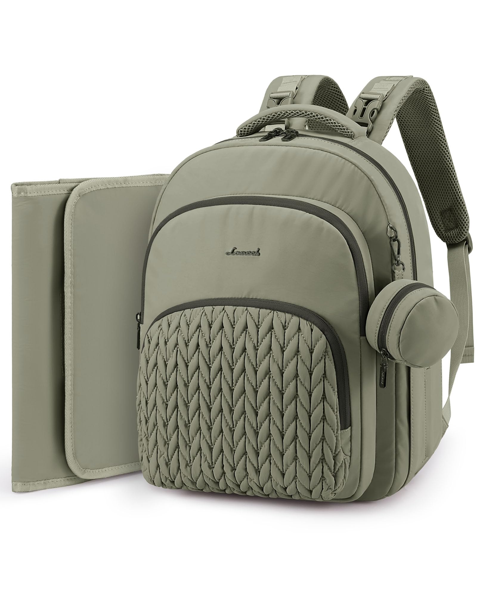 LOVEVOOK diaper bag backpack main compartments help organize essentials on the go.