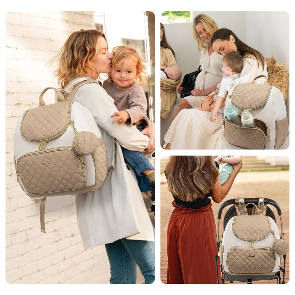 LOVEVOOK Mini Diaper Bag Backpack breathable shoulder straps reduce pressure during long outings.