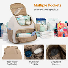 LOVEVOOK Mini Diaper Bag Backpack changing pad pocket enables easy diaper changes anywhere.