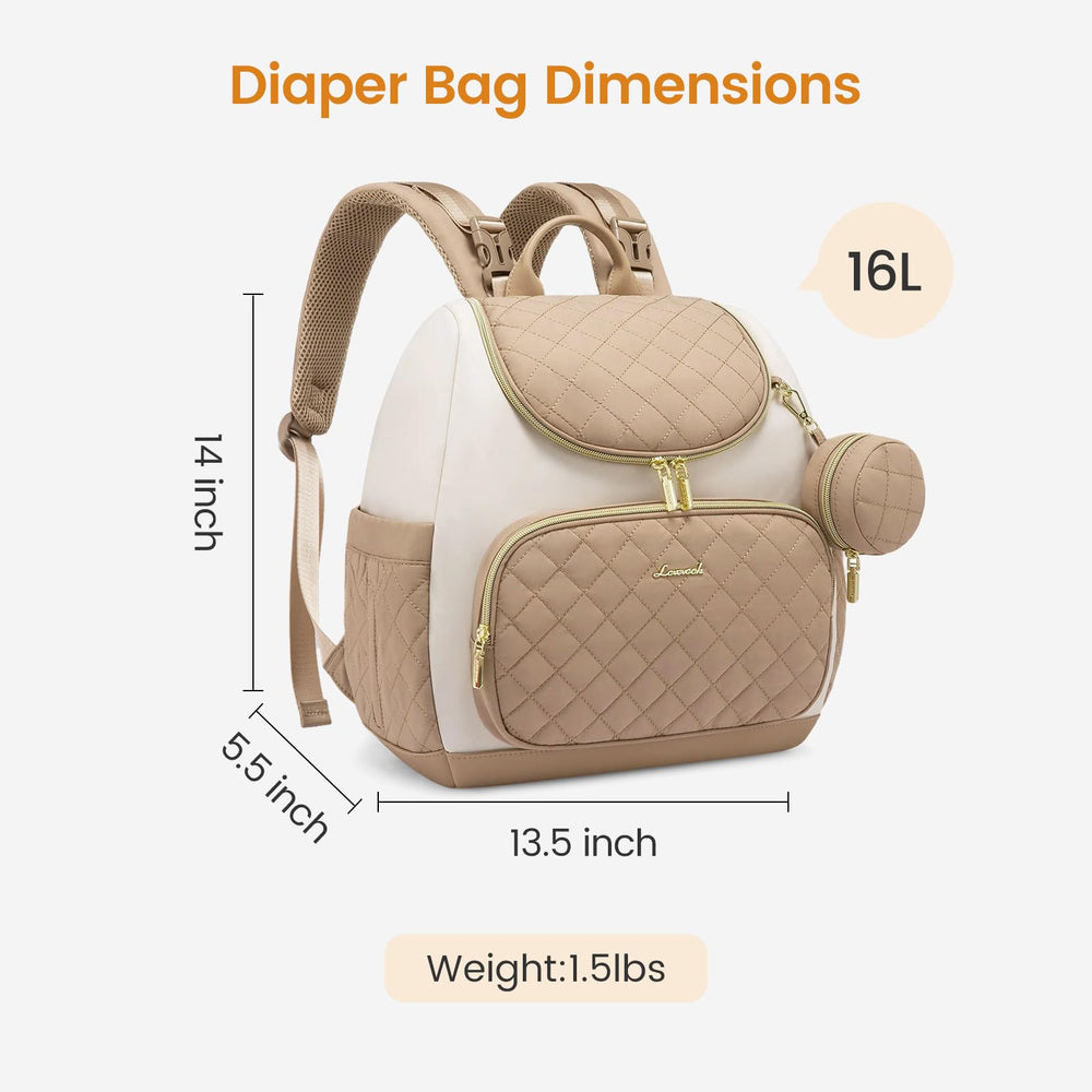 LOVEVOOK Mini Diaper Bag Backpack waterproof fabric protects contents from rain and spills.