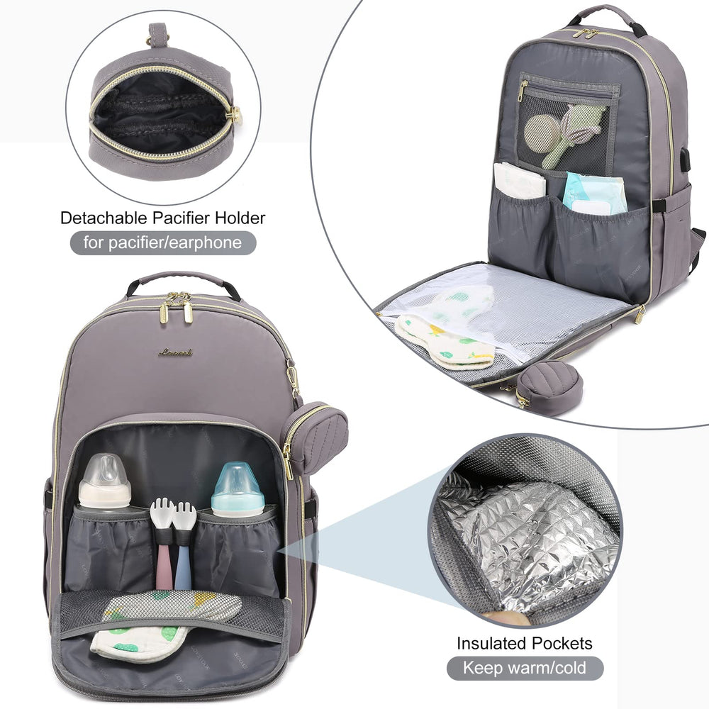 LOVEVOOK pacifier holder, removable for tidy on-the-go organization.