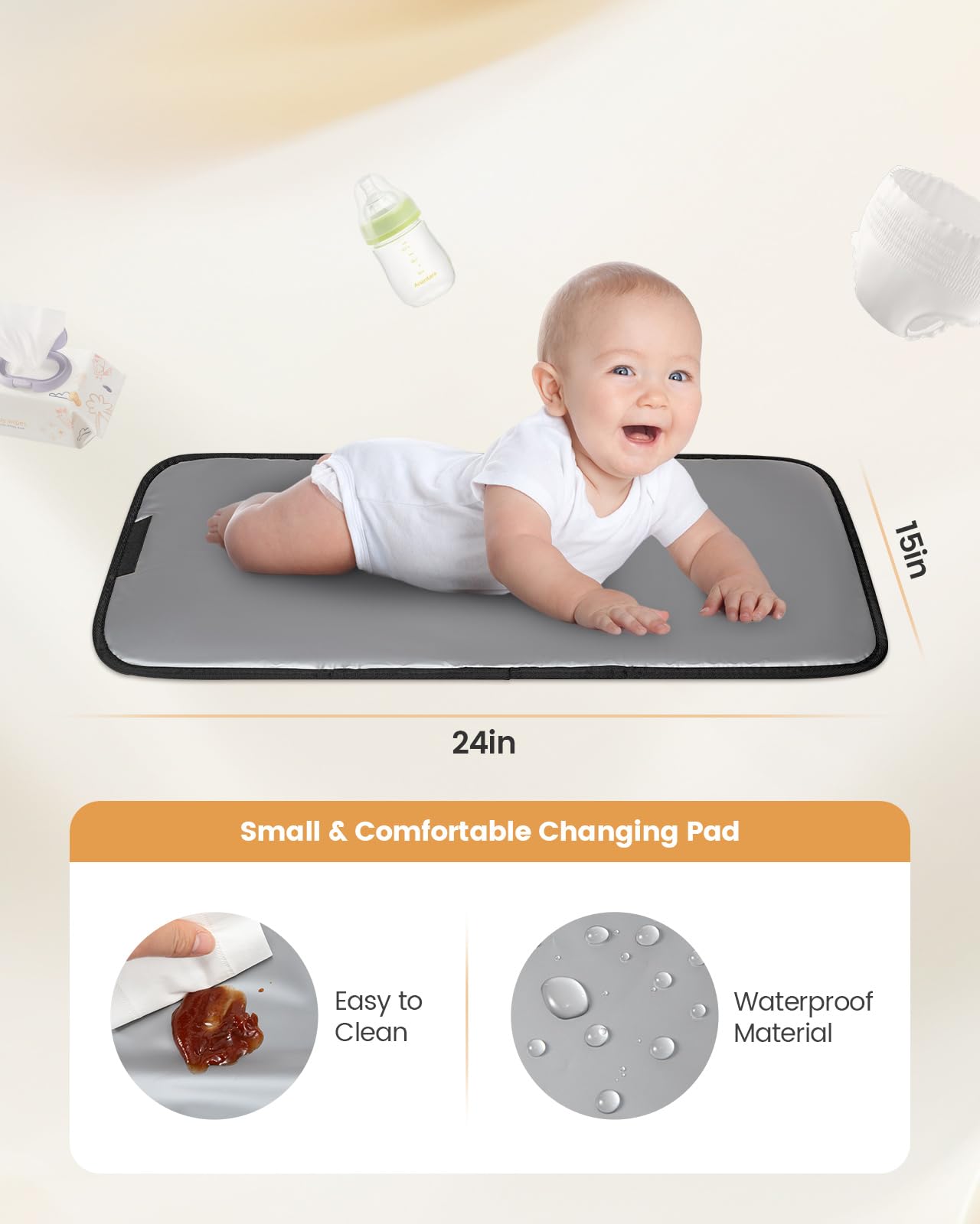LOVEVOOK changing pad included for quick diaper changes anywhere.