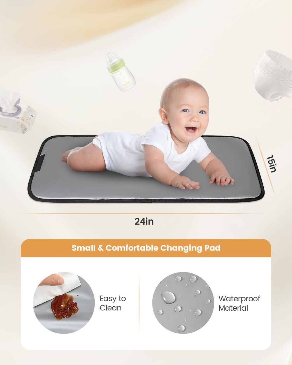 LOVEVOOK changing pad included for quick diaper changes anywhere.