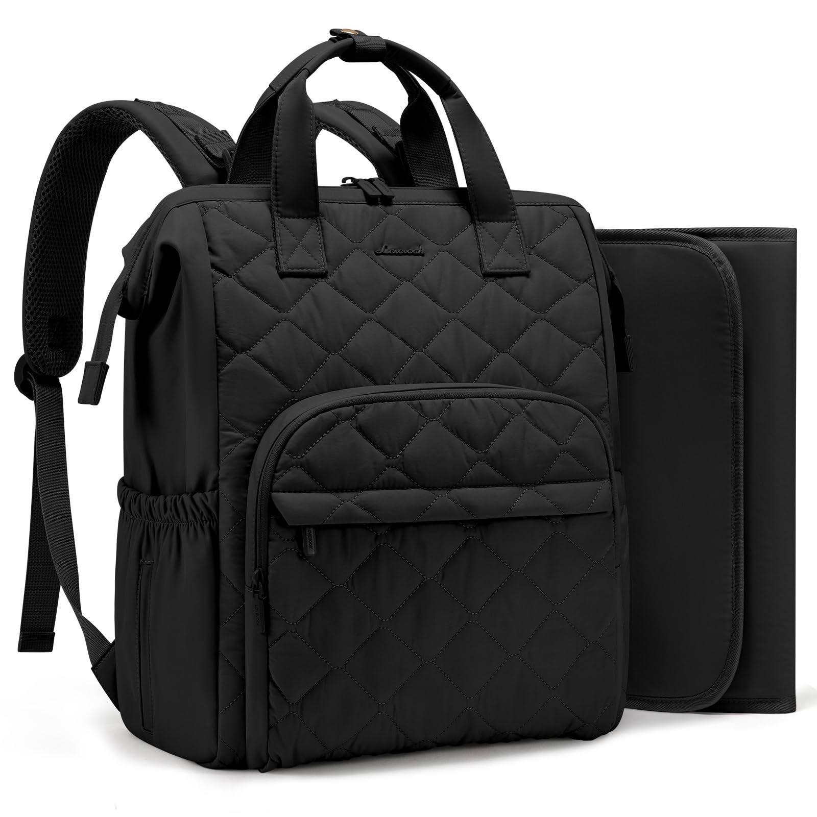 LOVEVOOK small diaper bag backpack front view shows compact, stylish daily companion.
