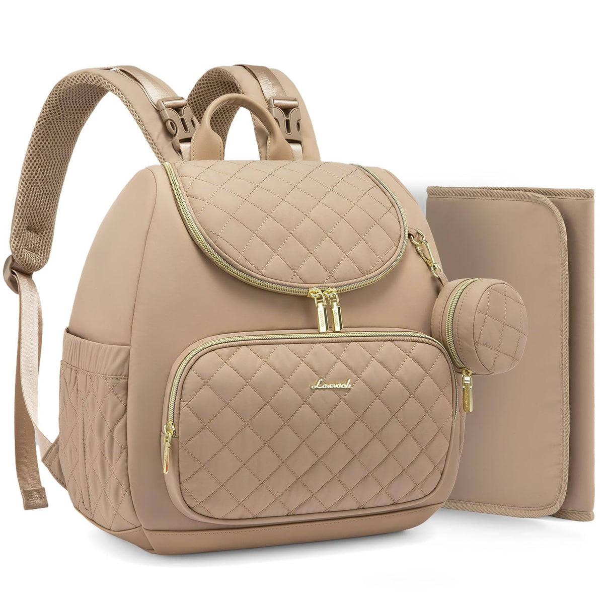 LOVEVOOK small diaper bag backpack with top opening for quick access to essentials.
