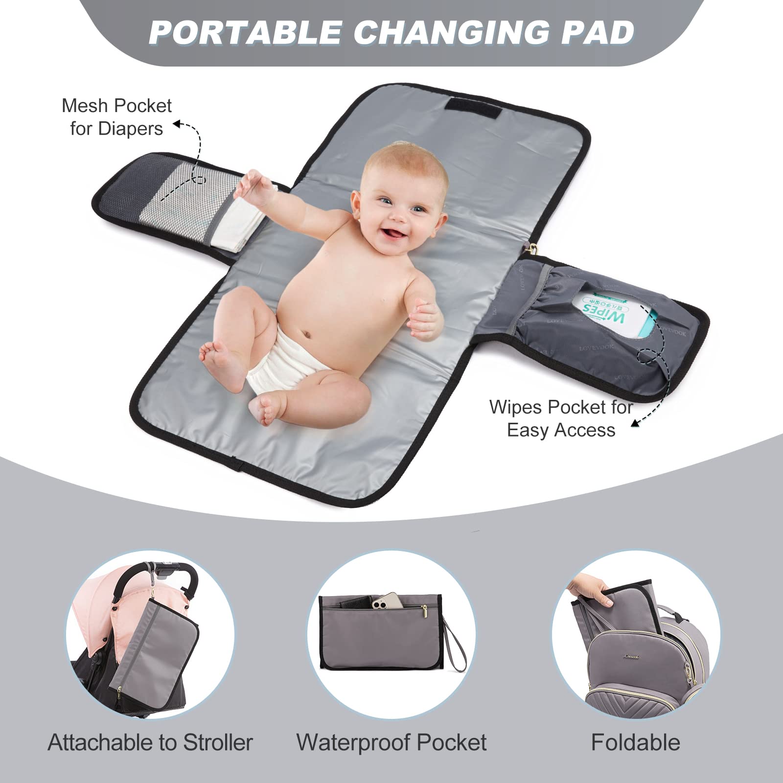 LOVEVOOK waterproof pocket keeps wet items separated on the go.