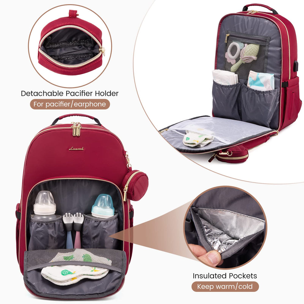 LOVEVOOK diaper bag backpack with changing pad ready for on-the-go changes