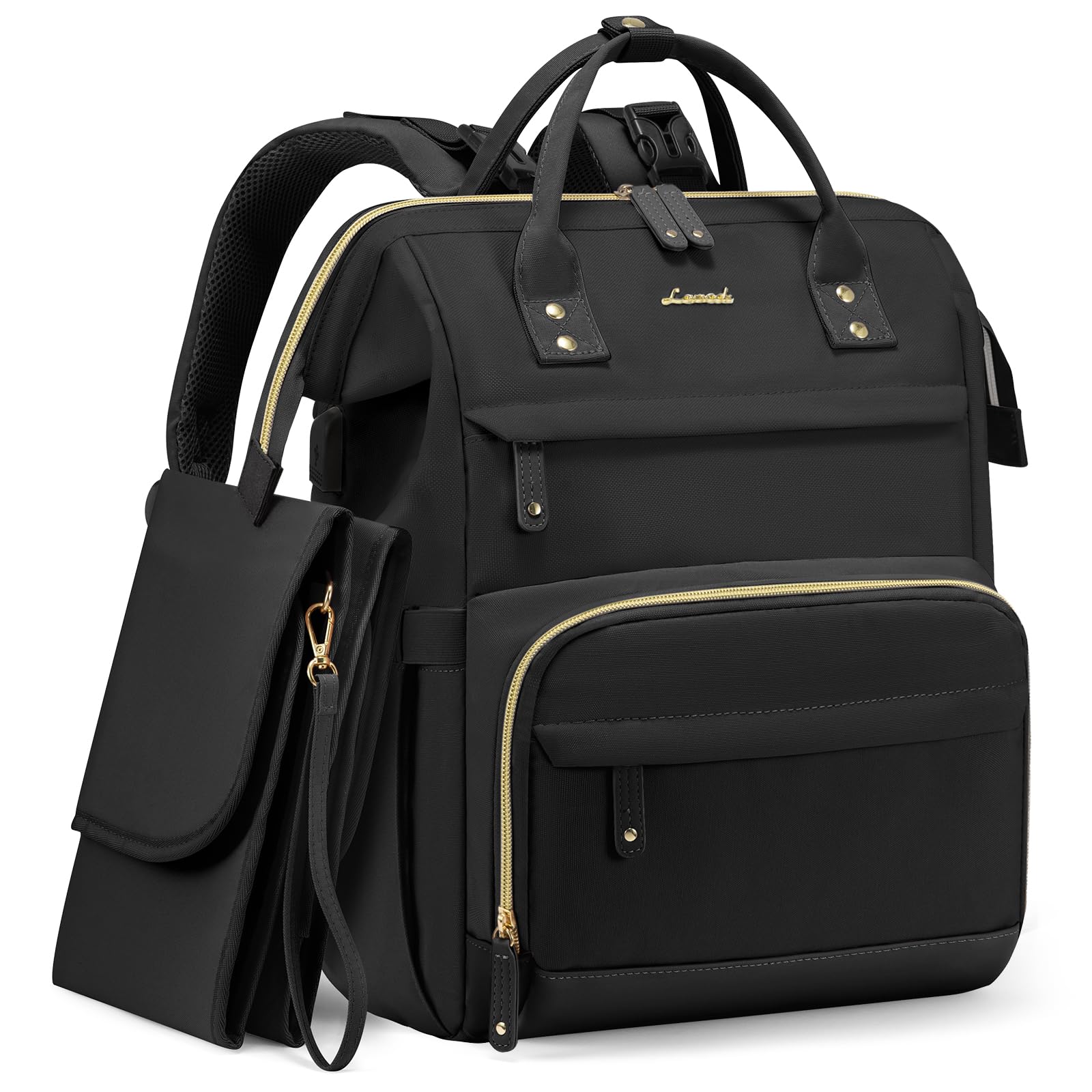 LOVEVOOK diaper bag backpack exterior with waterproof material to protect baby gear on outings.