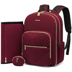 LOVEVOOK diaper bag backpack front view showcasing quilted texture and stylish design