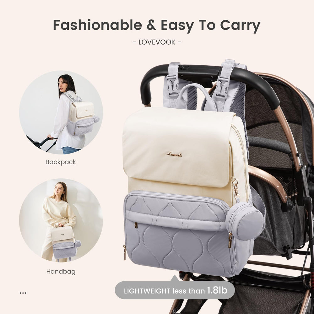 LOVEVOOK diaper bag backpack cushioned laptop compartment for light work