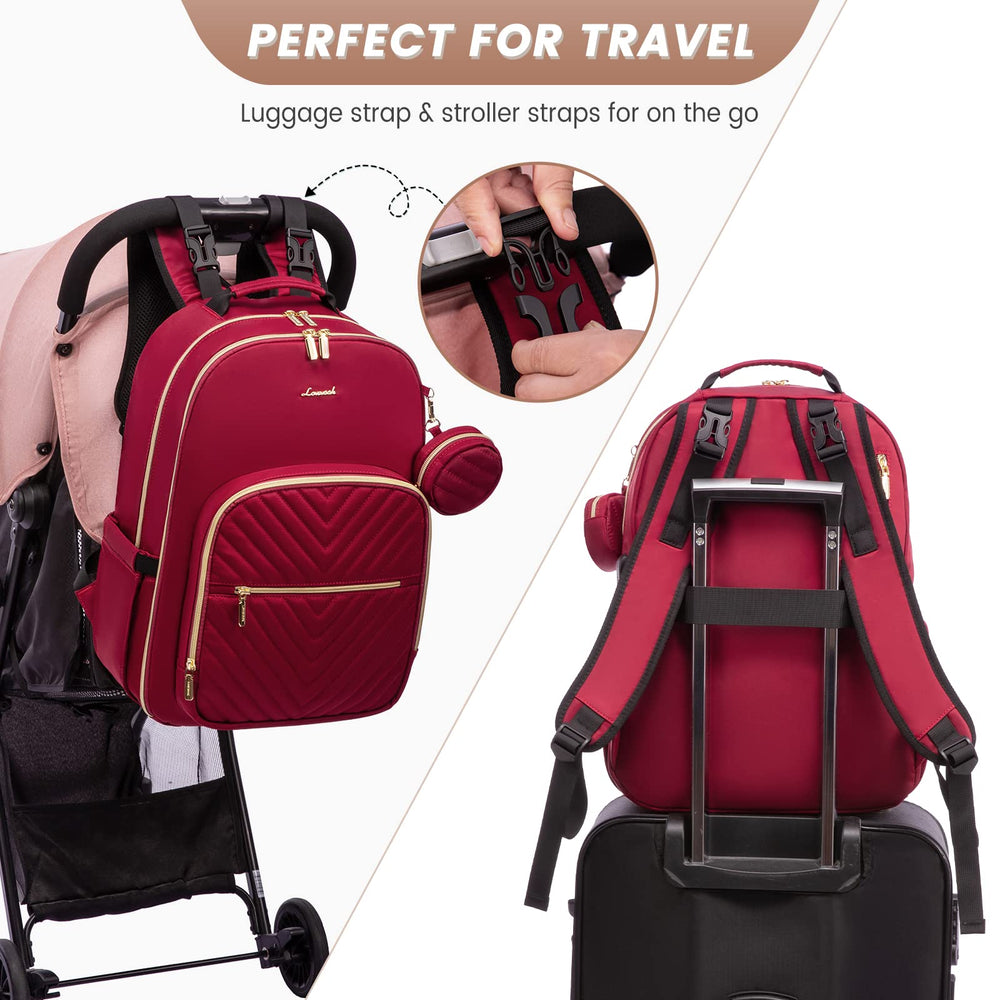 LOVEVOOK diaper bag backpack padded laptop pocket for work on the go