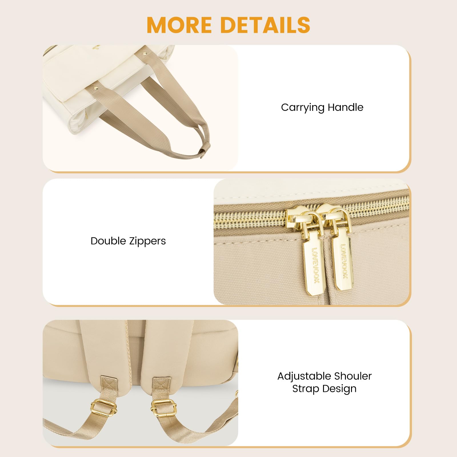 LOVEVOOK Diaper Bag Backpack luggage strap for easy airport travel