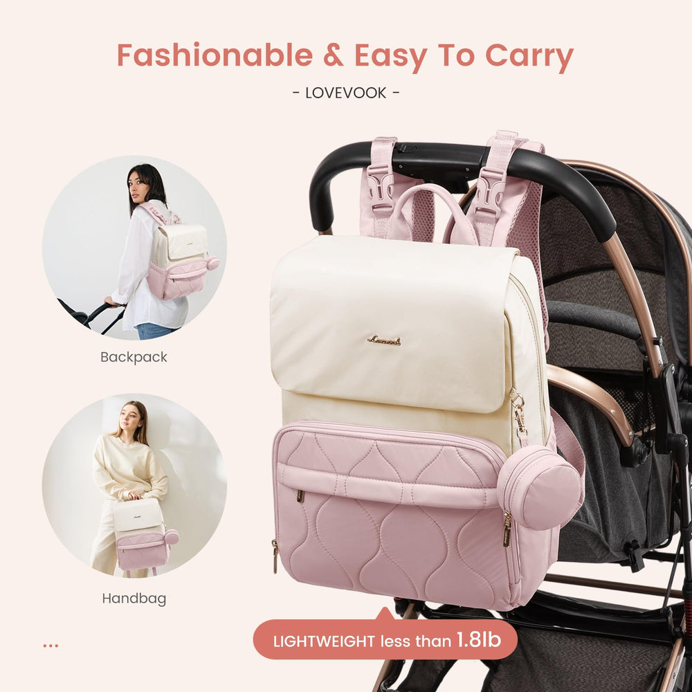 LOVEVOOK pink laptop compartment protects a small device during commutes