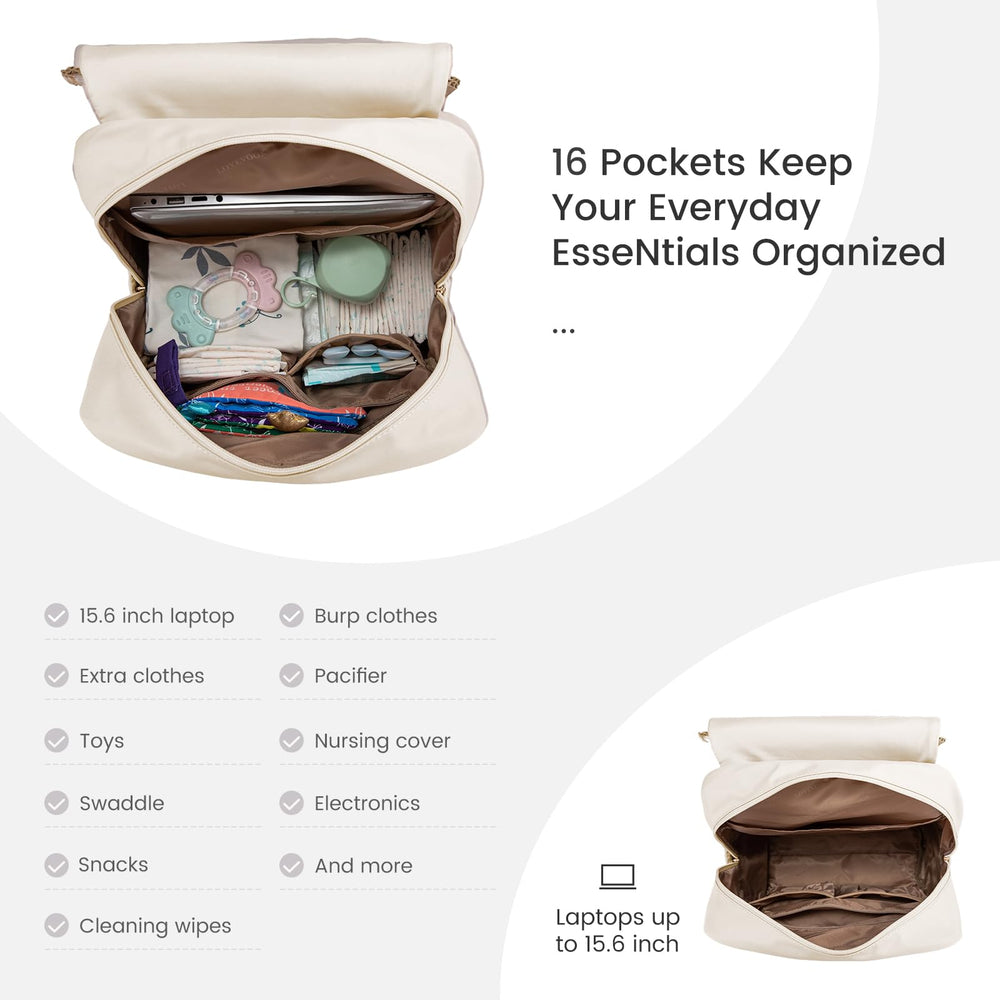 LOVEVOOK diaper bag backpack stroller straps attached for hands-free outings