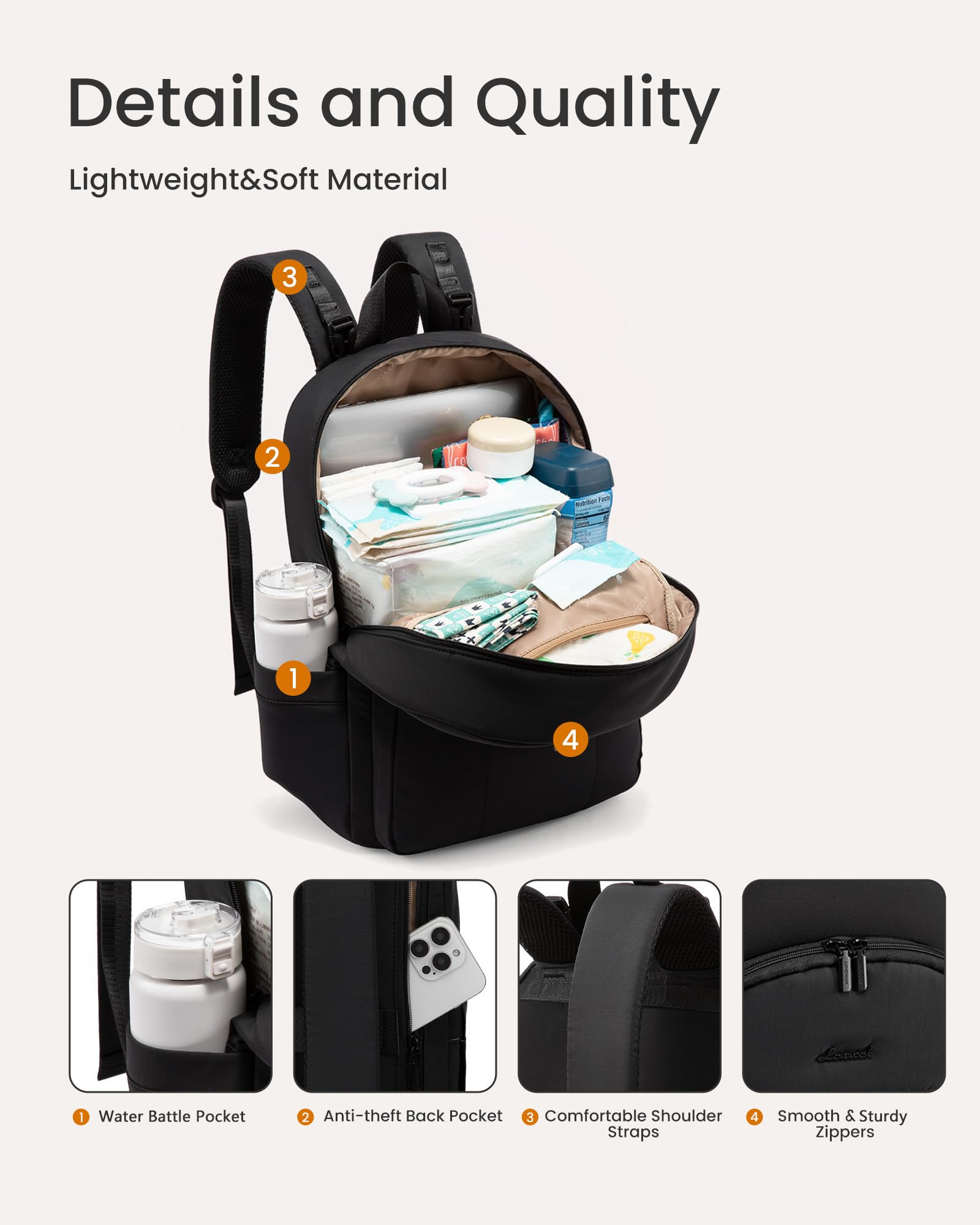 LOVEVOOK stroller straps enable hands-free transport when out with baby.