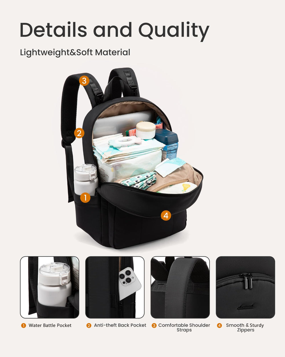 LOVEVOOK stroller straps enable hands-free transport when out with baby.