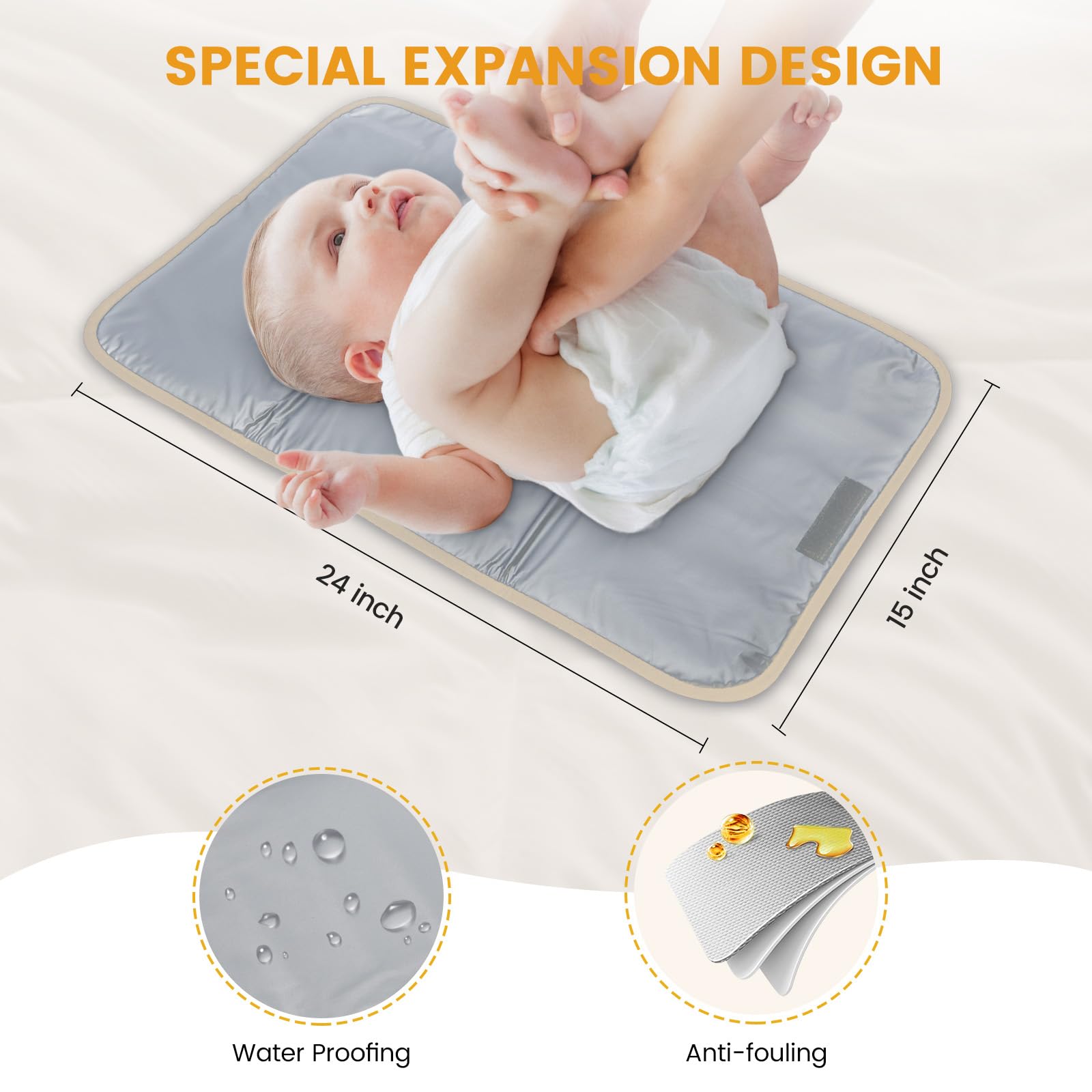 LOVEVOOK Diaper Bag Backpack washable changing pad for quick, clean diaper changes