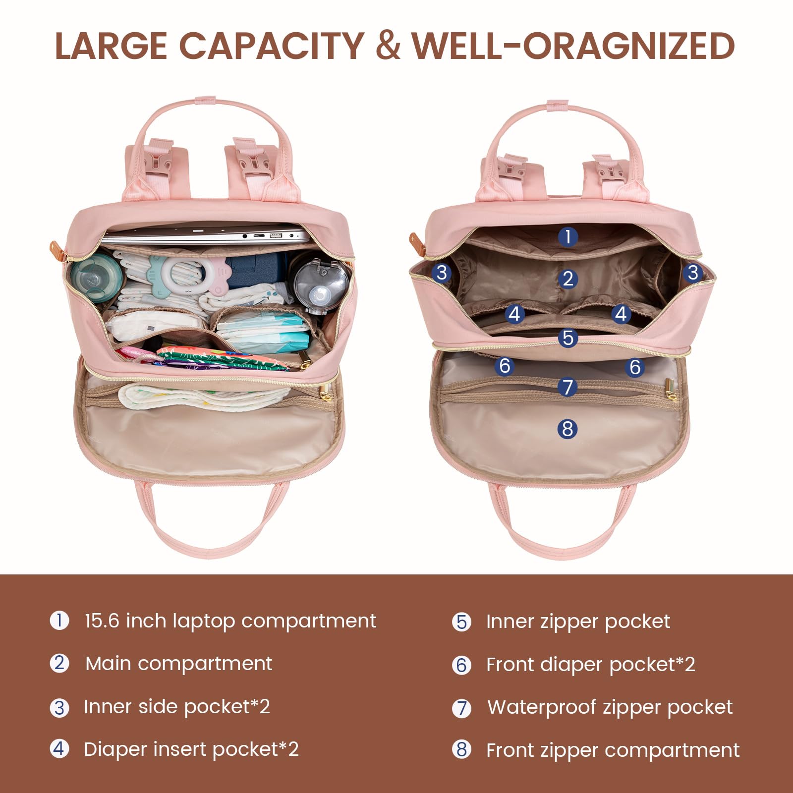 LOVEVOOK insulated bottle pockets keep feeds ready on the go
