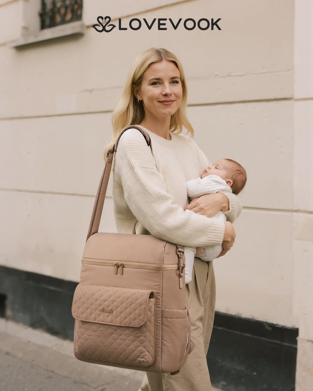 LOVEVOOK Diaper Bag Backpack main compartment easy to access and organized.