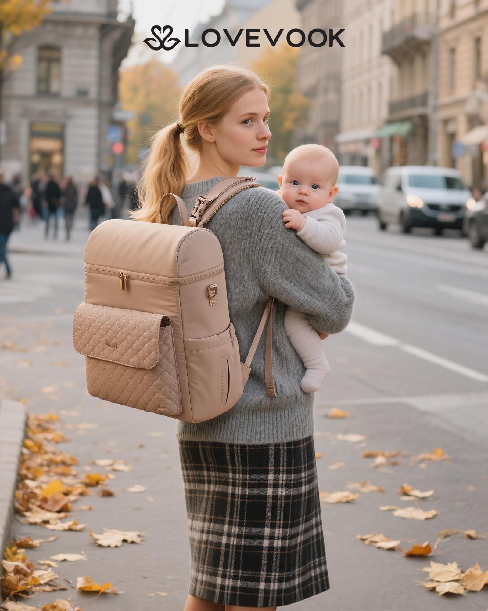 LOVEVOOK Diaper Bag with 31L capacity supports mom and baby needs.