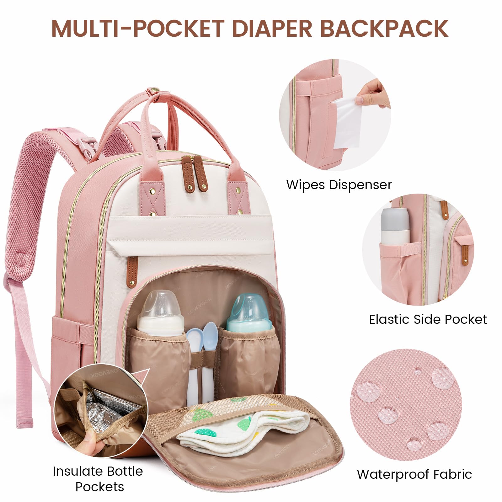LOVEVOOK stroller buckles help secure the bag on your stroller