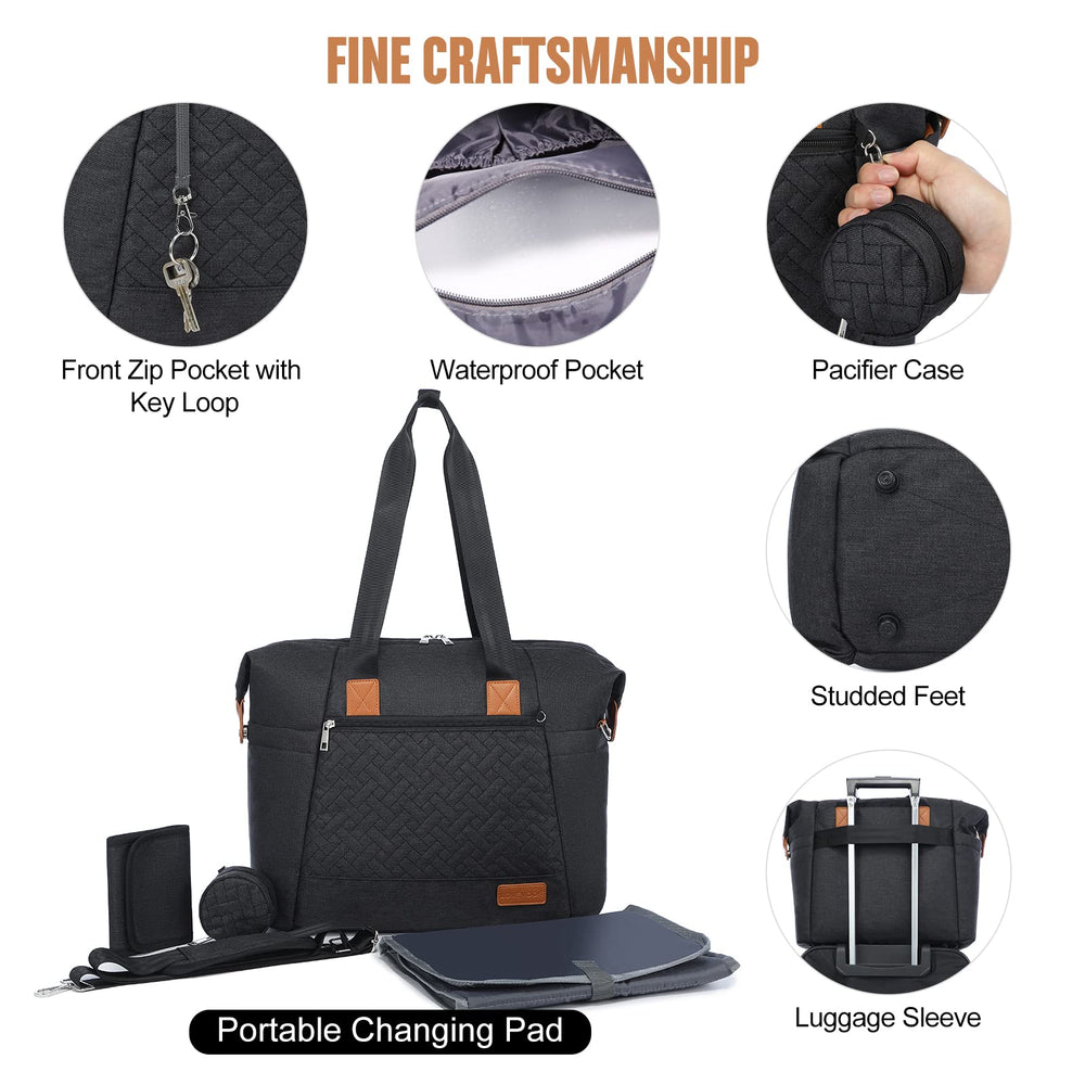 LOVEVOOK diaper bag tote fold-out design offers quick access to essentials