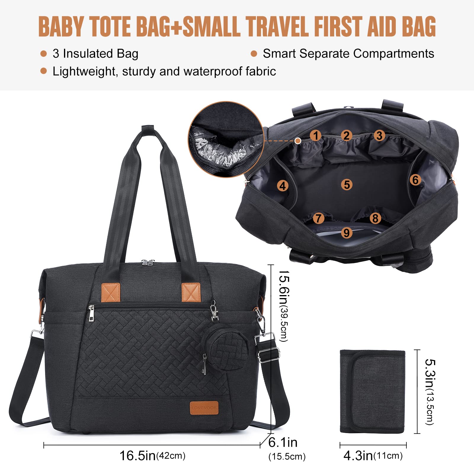 LOVEVOOK diaper bag tote insulated bottle pouches keep bottles at the right temperature on outings