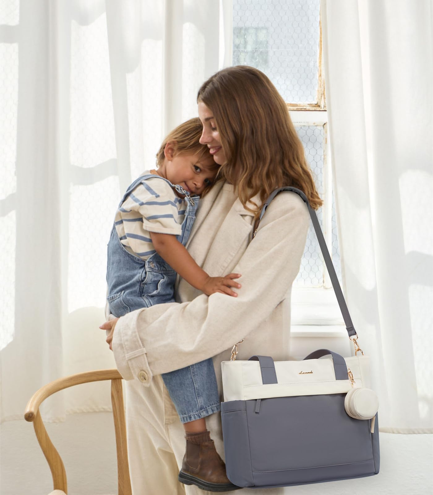 LOVEVOOK diaper bag tote waterproof changing pad for easy diaper changes