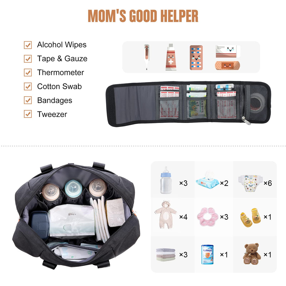 LOVEVOOK diaper bag tote waterproof pocket stores wet clothes separately for clean-to-dry separation