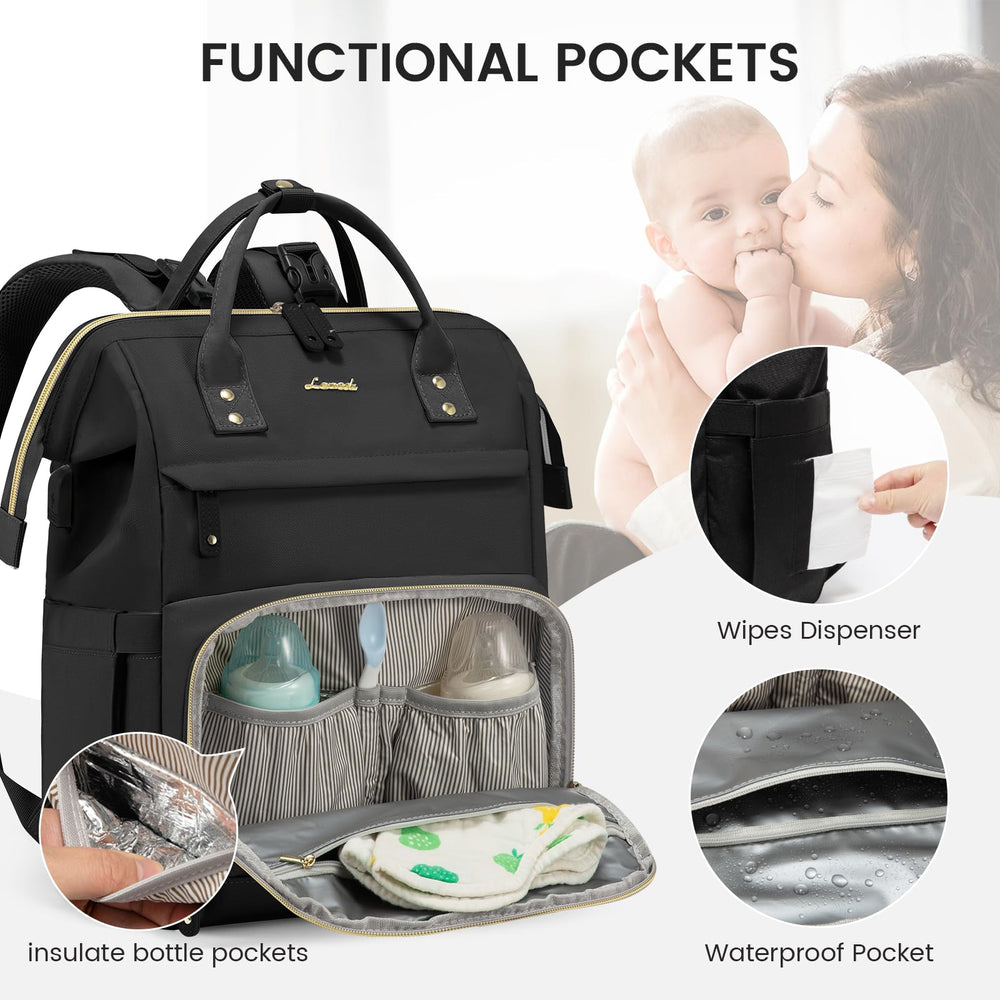LOVEVOOK insulated bottle pockets keep feeds at the right temperature during outings.