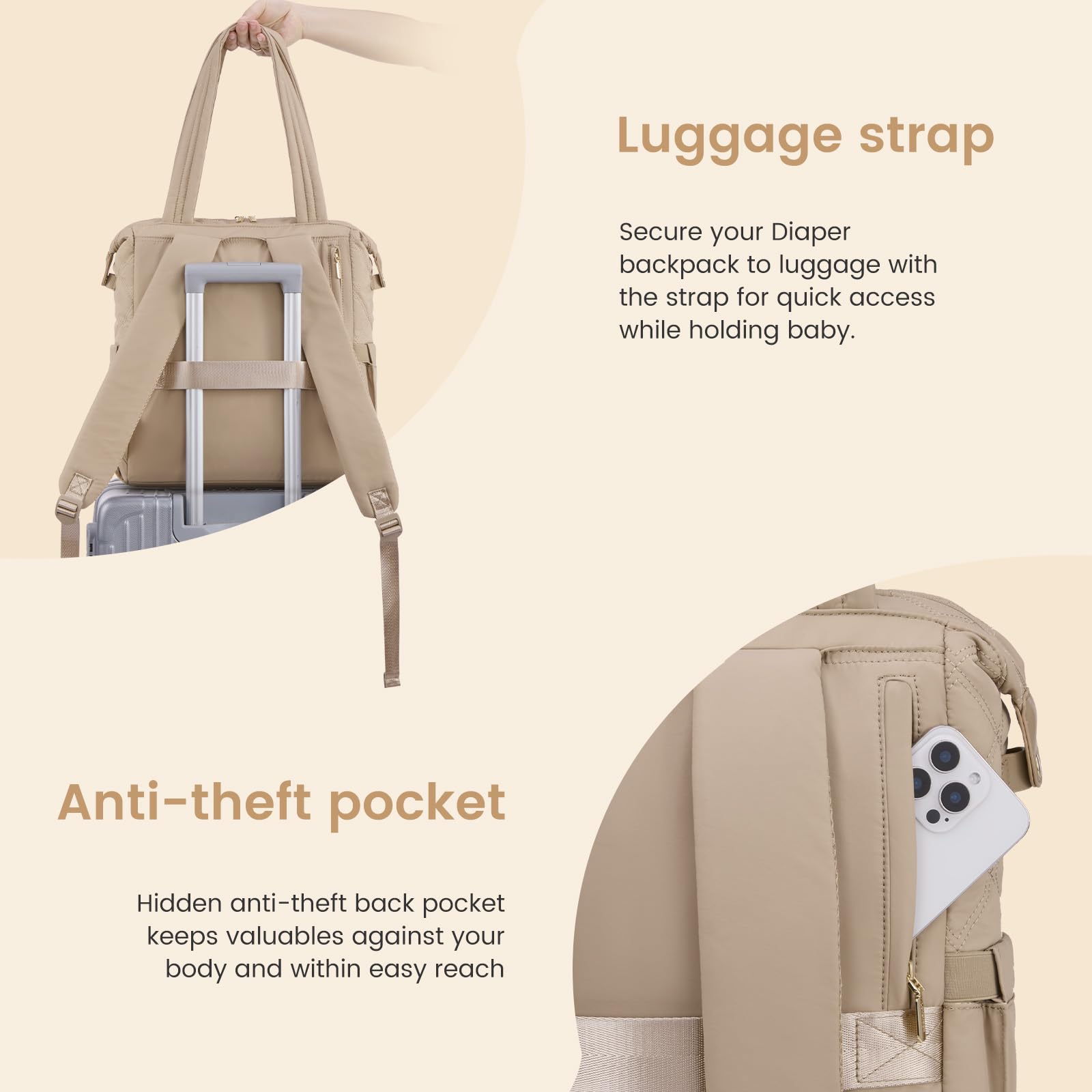 LOVEVOOK luggage strap secures bag on suitcase handles for travel.