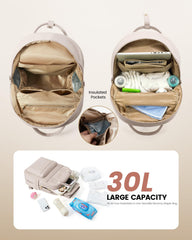 LOVEVOOK diaper bag with insulated bottle holders keeps bottles warm or cold