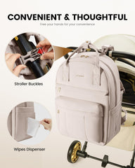 LOVEVOOK diaper bag with stroller buckles for hands-free carrying