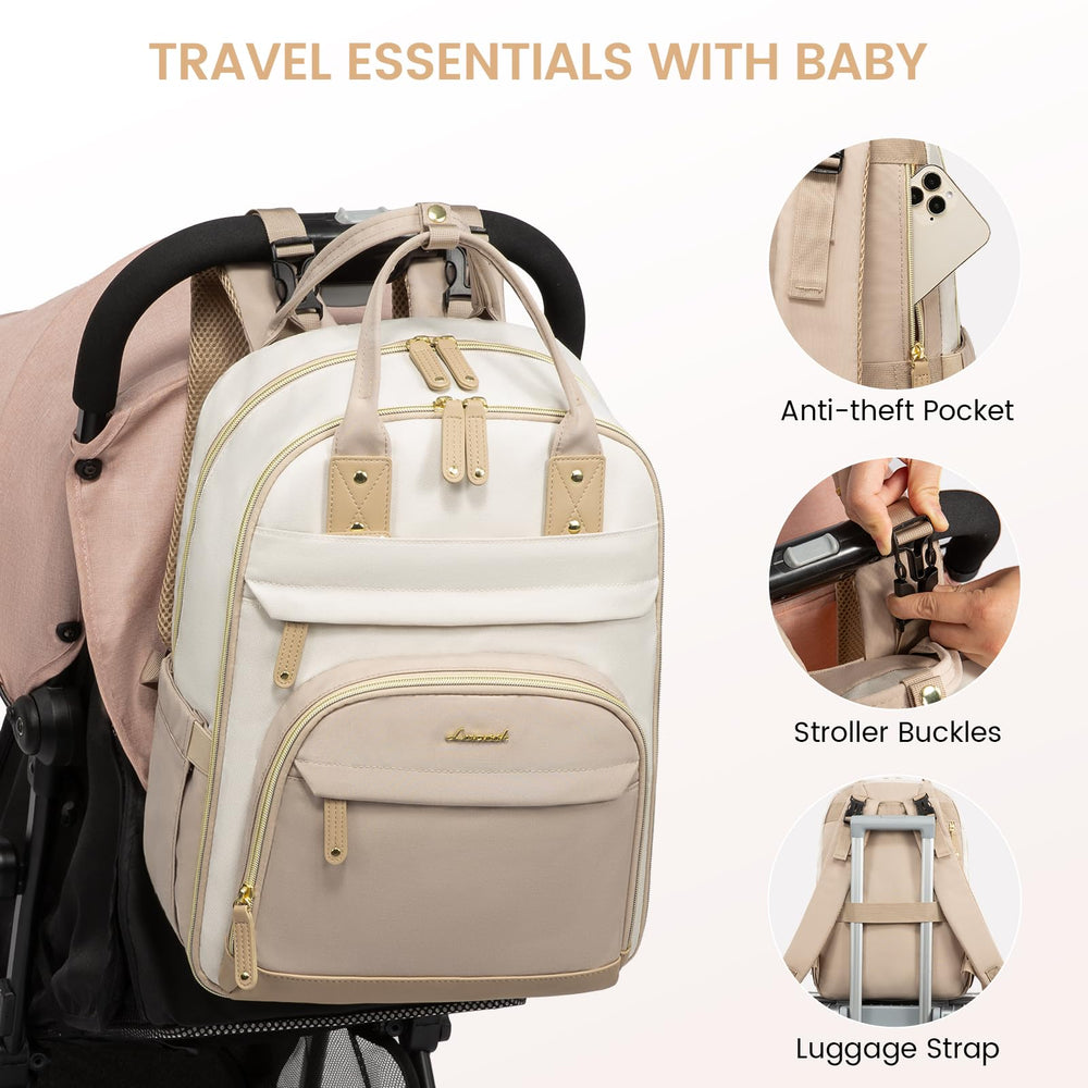 LOVEVOOK stroller buckles securely attach to a stroller for hands-free travel.