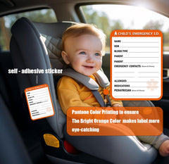 lovielf ICE sticker visible on car seat, crib, stroller during travel