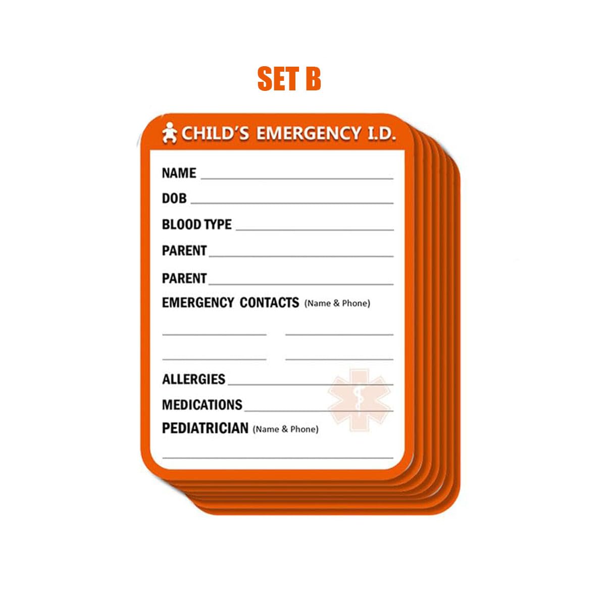 lovielf bright orange ICE sticker for quick baby information identification